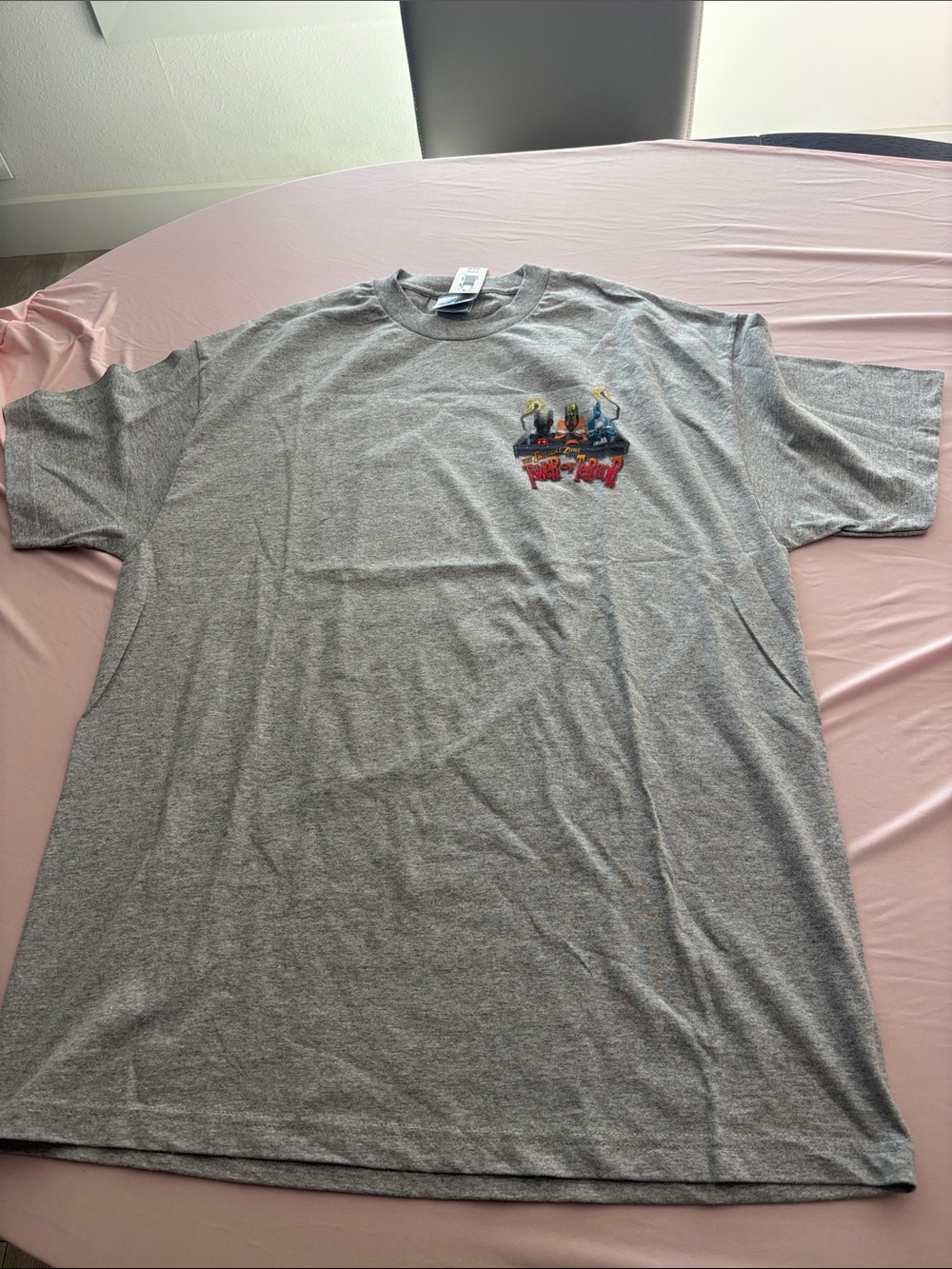 Disney Gray Short Sleeve Tee with Colorful Chest Graphic